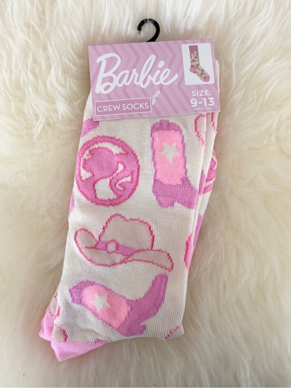 Barbie Crew Socks Cowgirl Western Boot & Hat